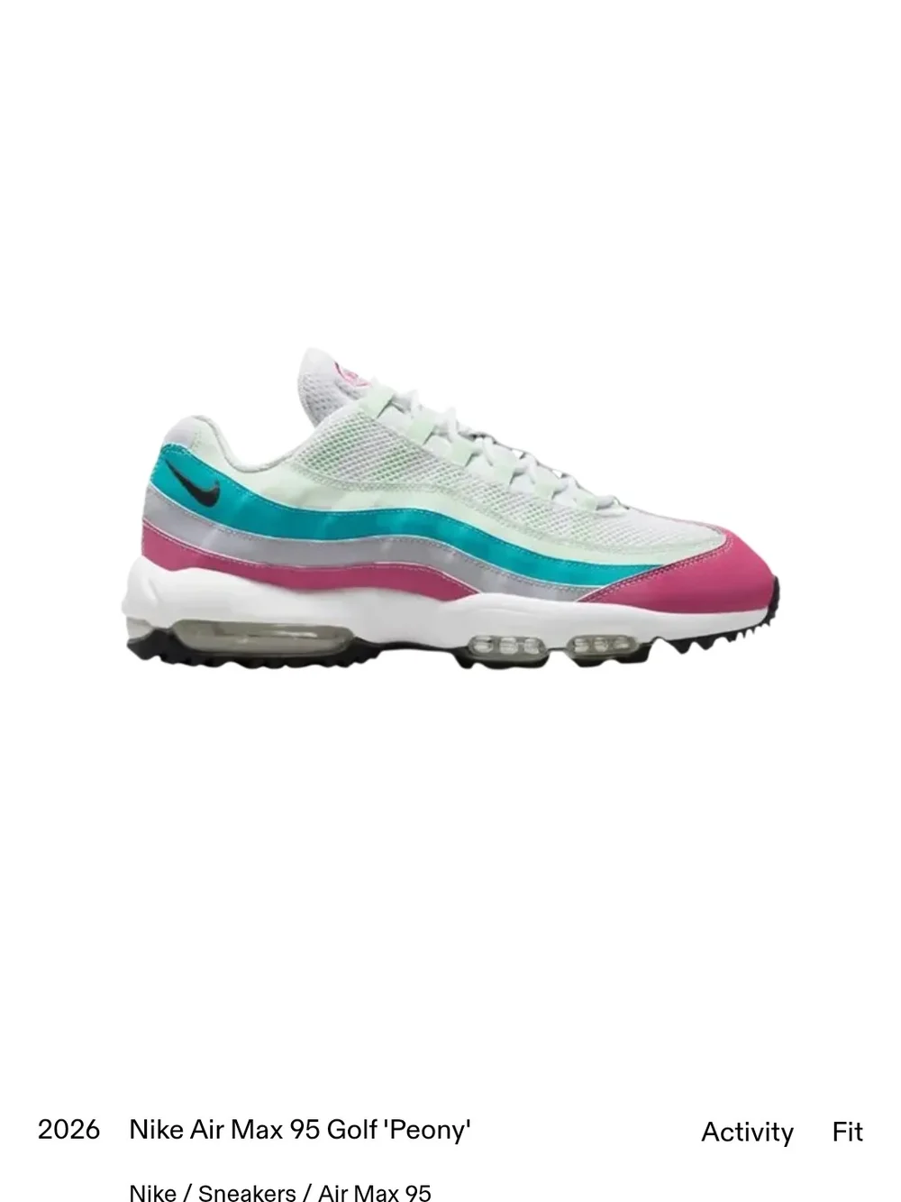Nike Air Max 95 'Peony'  White Pink Teal Sneakers